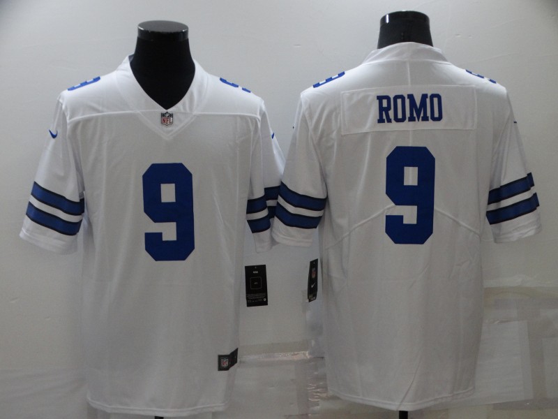 Men's Dallas Cowboys Tony Romo #9 White Jersey